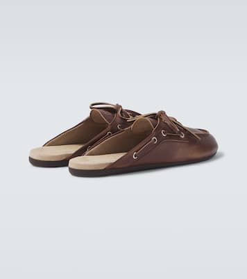 Mules de piel con logo | Miu Miu