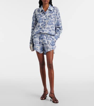 Camisa de gasa de algodón estampada | Staud