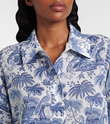 Camisa de gasa de algodón estampada | Staud