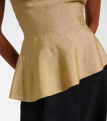 Aimee one-shoulder lamé top | Khaite