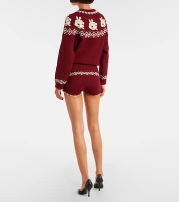 Lace-trimmed wool jacquard shorts | Magda Butrym