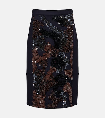 Sequined wool-blend midi skirt | Plan C