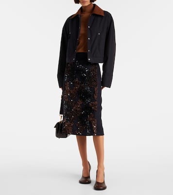 Sequined wool-blend midi skirt | Plan C