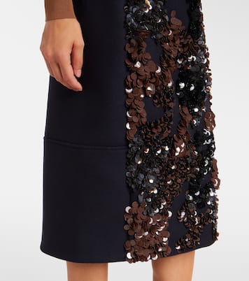 Sequined wool-blend midi skirt | Plan C