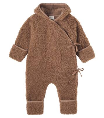 Baby hooded wool teddy onesie | Binibamba