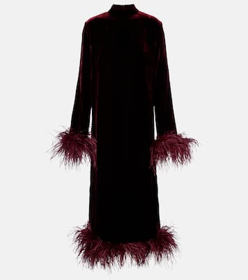 Gina Venti feather-trimmed midi dress | Taller Marmo