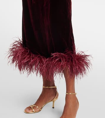 Gina Venti feather-trimmed midi dress | Taller Marmo