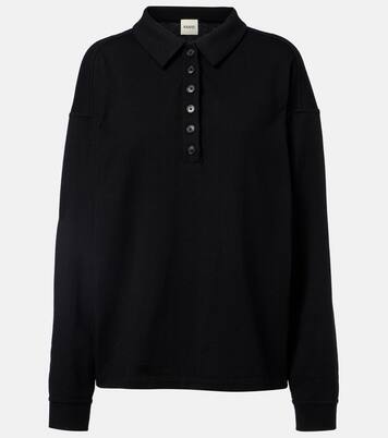 Faithful silk jersey polo sweater | Khaite
