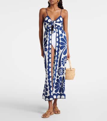 Vestido de playa Palermo floral festoneado | Farm Rio