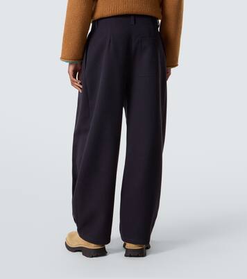 Mid-rise cotton twill wide-leg pants | Loewe