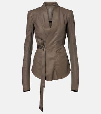 Blazer Hollywood aus Leder mit Schurwolle | Rick Owens