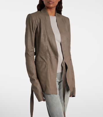 Blazer Hollywood aus Leder mit Schurwolle | Rick Owens