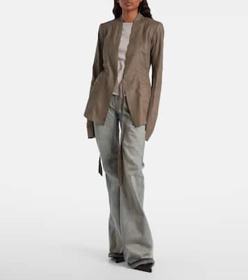 Blazer Hollywood aus Leder mit Schurwolle | Rick Owens