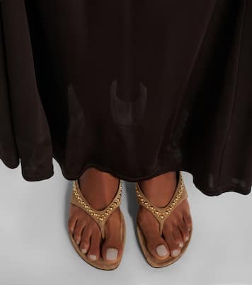 Sandali infradito in suede con cristalli | Herbert Levine