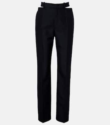 Cutout wool and mohair straight pants | Jil Sander