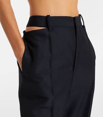 Cutout wool and mohair straight pants | Jil Sander