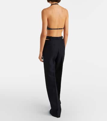 Cutout wool and mohair straight pants | Jil Sander