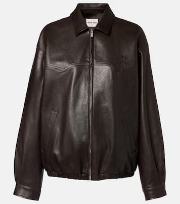 Leather blouson jacket | Miu Miu