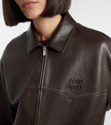 Leather blouson jacket | Miu Miu