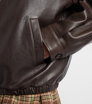 Leather blouson jacket | Miu Miu