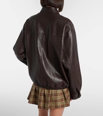Leather blouson jacket | Miu Miu