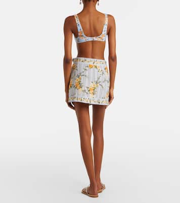 Luna floral linen beach cover-up | Agua by Agua Bendita