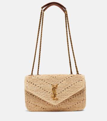 Loulou Small raffia shoulder bag | Saint Laurent