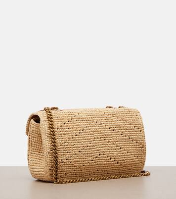 Loulou Small raffia shoulder bag | Saint Laurent
