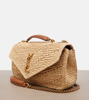 Loulou Small raffia shoulder bag | Saint Laurent