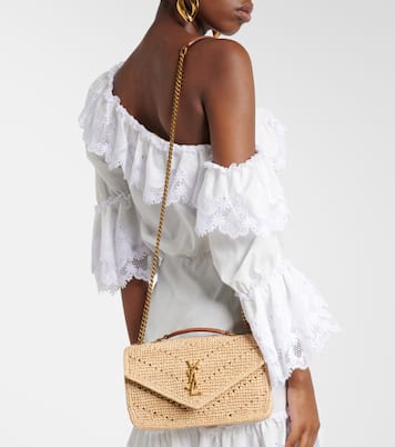 Loulou Small raffia shoulder bag | Saint Laurent