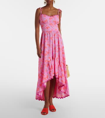 Vestido midi asimétrico de algodón floral | Juliet Dunn