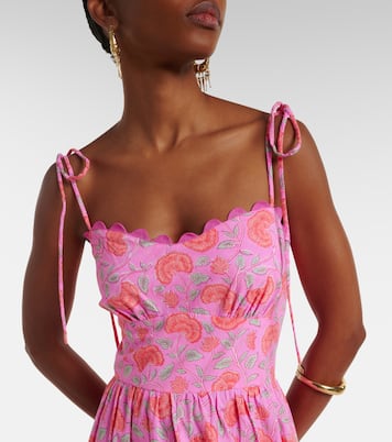 Vestido midi asimétrico de algodón floral | Juliet Dunn