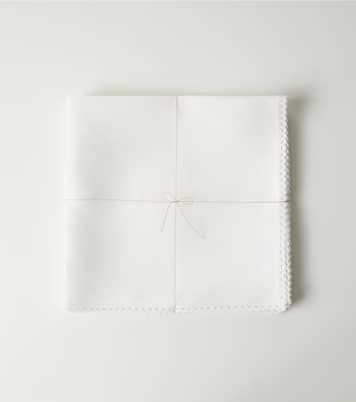 레이스 트리밍 리넨 냅킨 4매 세트 | Once Milano