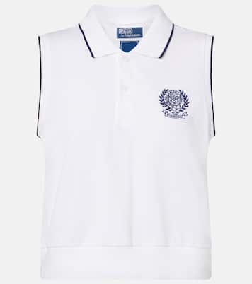 x Wimbledon cotton-blend piqué top | Polo Ralph Lauren