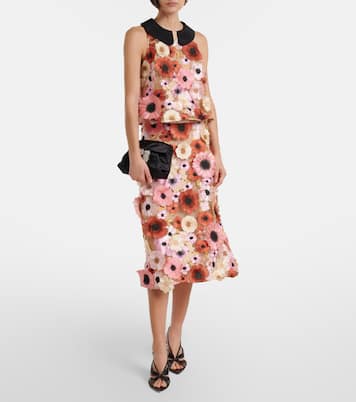 Blooming Meadow floral-appliqué midi skirt | Dorothee Schumacher