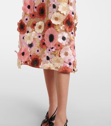 Blooming Meadow floral-appliqué midi skirt | Dorothee Schumacher
