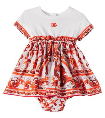 Printed cotton dress and bloomers set | Dolce&Gabbana Kids
