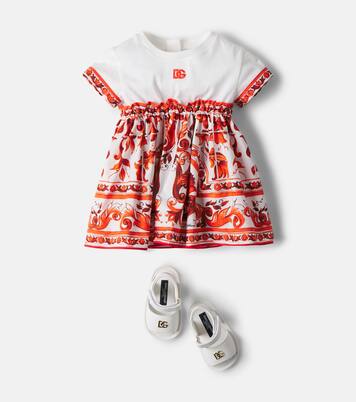 Printed cotton dress and bloomers set | Dolce&Gabbana Kids