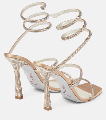 Verzierte Sandalen Cleo aus Satin | Rene Caovilla