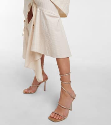 Verzierte Sandalen Cleo aus Satin | Rene Caovilla