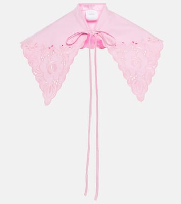 Cuello en popelín de algodón bordado | Patou