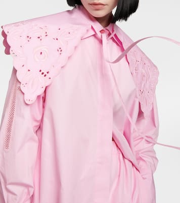 Cuello en popelín de algodón bordado | Patou