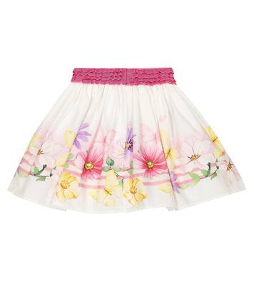 Floral cotton poplin skirt | Monnalisa