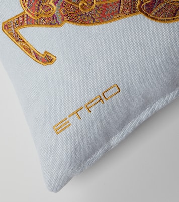 Pegaso embroidered linen cushion | Etro