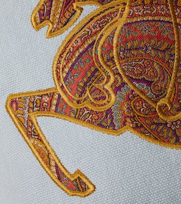 Pegaso embroidered linen cushion | Etro