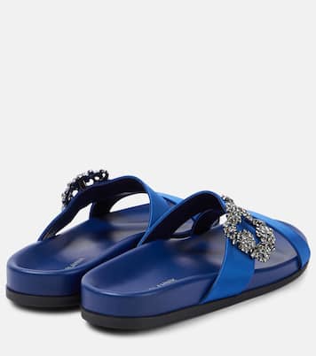 Chilanghi embellished satin sandals | Manolo Blahnik