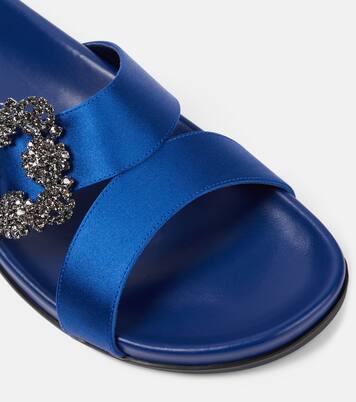 Chilanghi embellished satin sandals | Manolo Blahnik