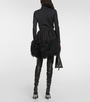 Mini-jupe à shearling | David Koma