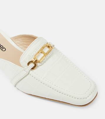 Whitney croc-effect leather mules | Tom Ford