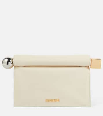 La Pochette Rond Carré leather clutch | Jacquemus